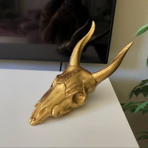 Golden Cow/Bull Skull Wall Decor